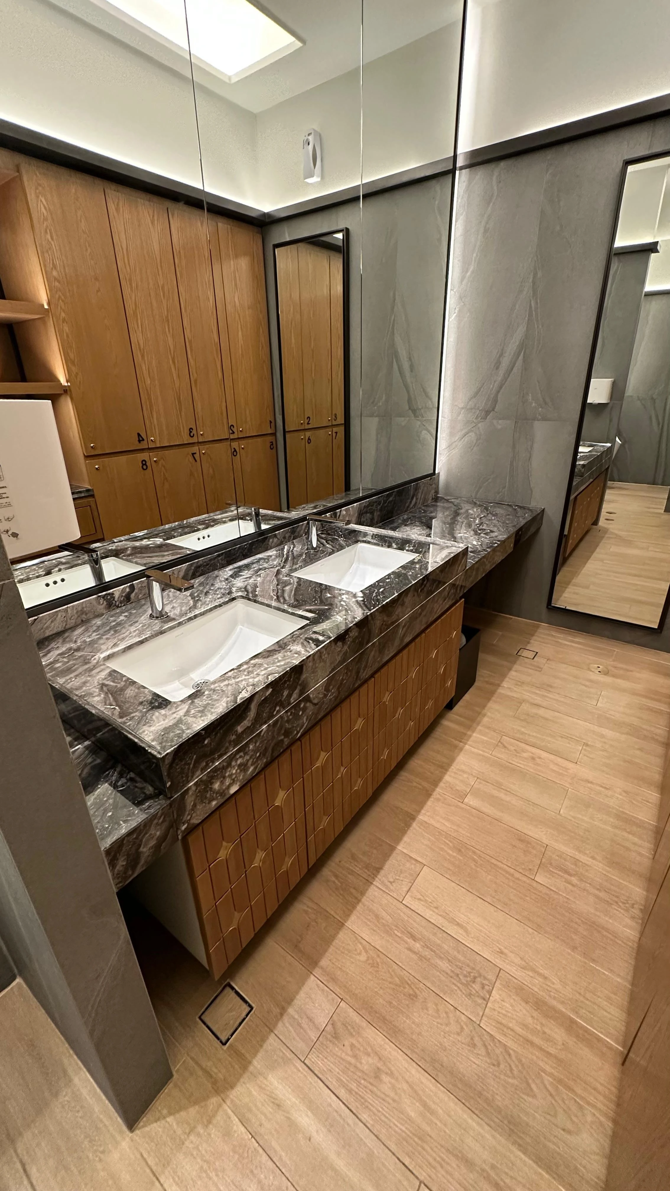 Modern restroom vanity